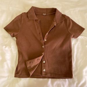 Brandy Melville Brown Caroline Top